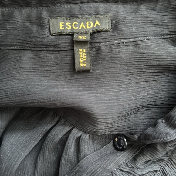 2 piece Escada silk navy blue ruffled blouse sizer 42 (12) - Picture 8 of 8